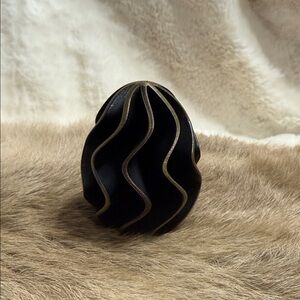 Black and Gold Decorative Sculpture Hand Painted